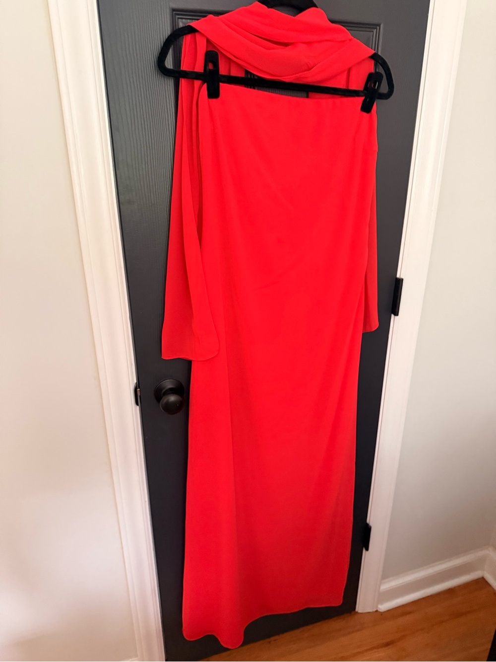 Lulu's | Vibrant Red Strapless, Maxi Dress w/ Detachable Neck Cape